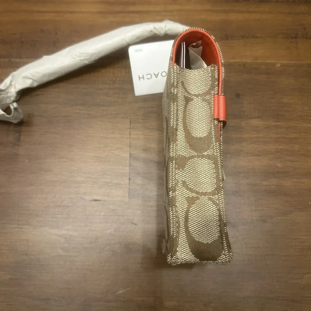 COACH Treo Case Khaki/Vermillion LOGO C Fabric Cell Phone Strap Vintage‎ Y2K NEW